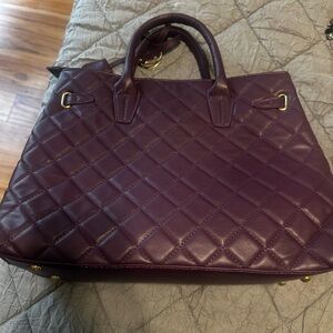 Badgley Mischka Purple Quilted Tote Bag
